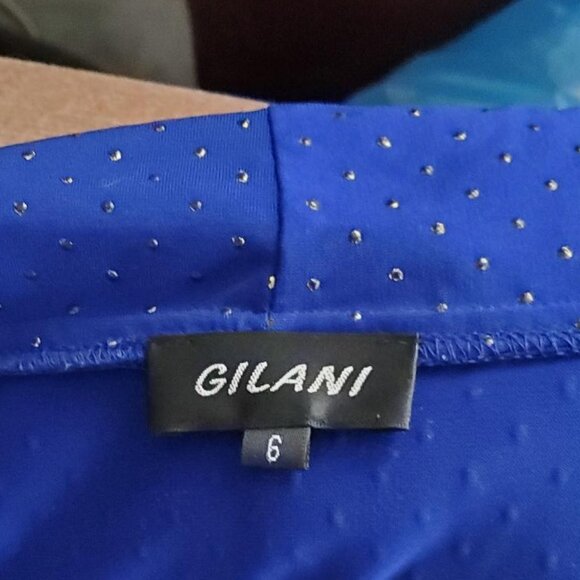 Blue self-belting cowl neck top - Picture 5 of 6